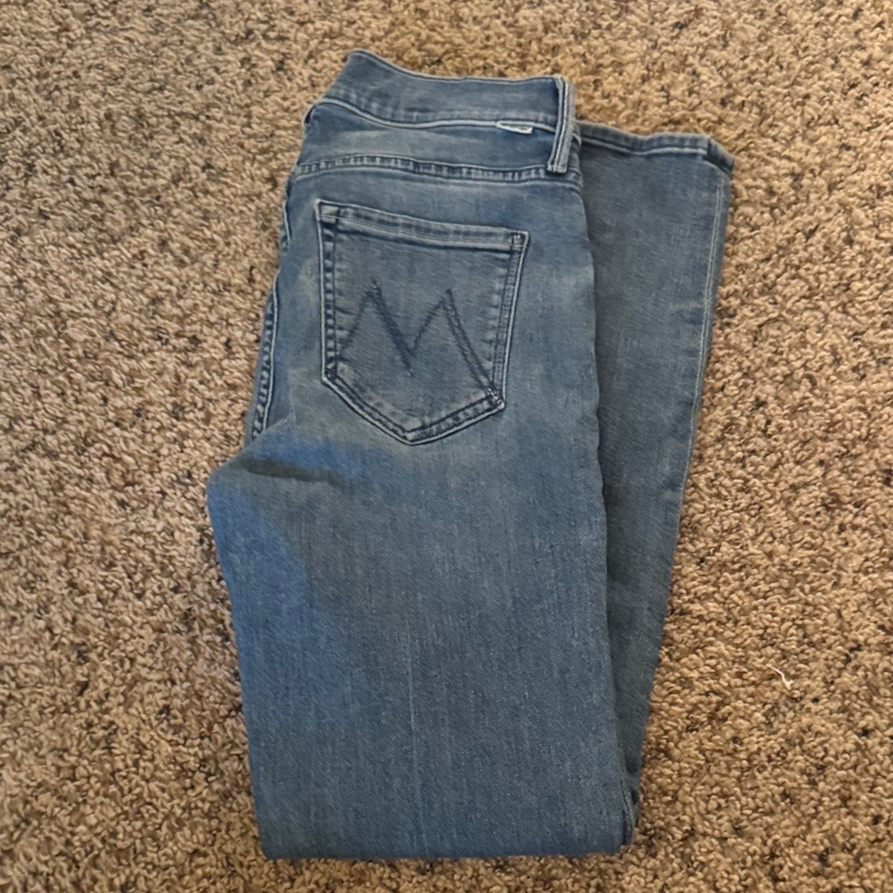 Mother Mid Rise Dazzler 27  Blue Straight Leg Jeans